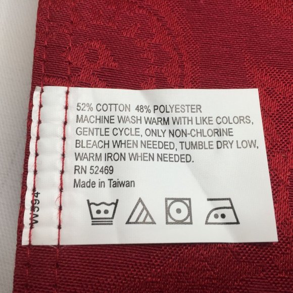 Fall Paisley Placemat Set Of 8 Red Gold Green Print Rich Colors - Picture 12 of 12